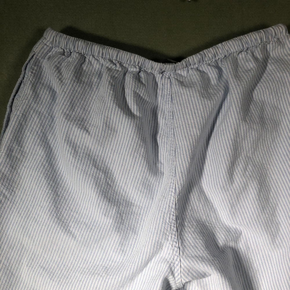 Brandy Melville Pants Womens One Size Blue White Striped Seersucker Drawstring - Picture 8 of 16